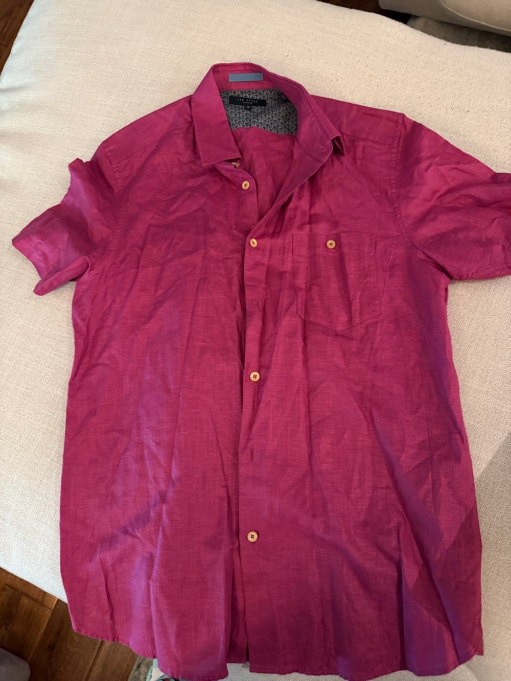 Ted Baker Fuchsia Collared Button Shirt - Picture 2 of 4